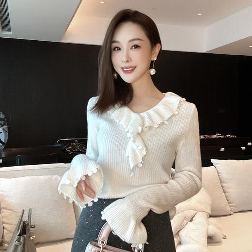 PIANAI冷小姐# 温柔系荷叶边羊毛毛衣 商品图1