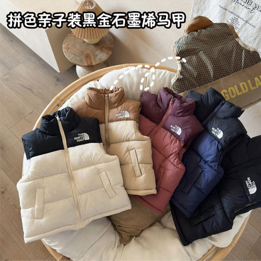 2025年儿童羽绒棉马甲男女中大童立领拼接冬坎肩外穿 商品图0