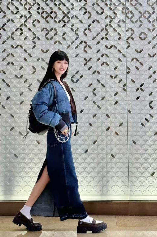 驴家24FW秋冬滑雪系列新款高领重工水洗短款牛仔羽绒服外套（UY*DQJB） 商品图7