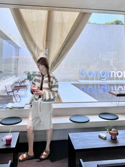 Celin*24Fw早秋新款粗花呢条纹开衫夹克外套（U） 商品图6