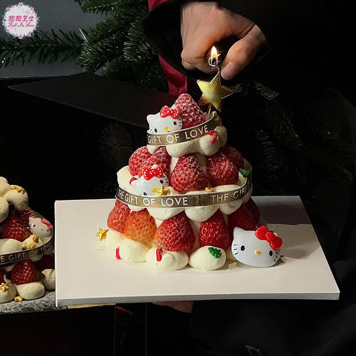 【圣诞新款】Hello Kitty草莓塔蛋糕  一层又一层的新鲜草莓，简直不要太诱人 商品图8