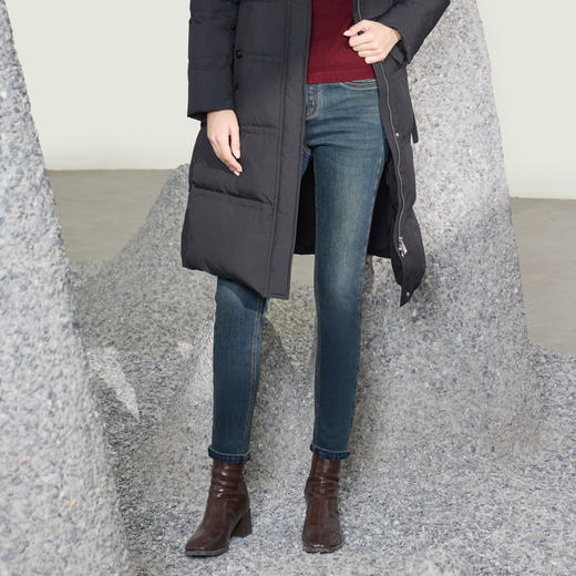 半身缘女裤 冬季高弹保暖亲肤紧身时尚显瘦小脚裤254102M10102607 商品图3