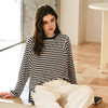OLrain欧芮儿黑白条纹T恤女冬季2024年新款百搭休闲长袖套头衫 商品缩略图4