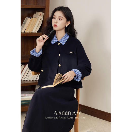 鹿向南「格雷学院」外套连衣裙套装2024秋季新款时尚通勤两件套女 商品图4