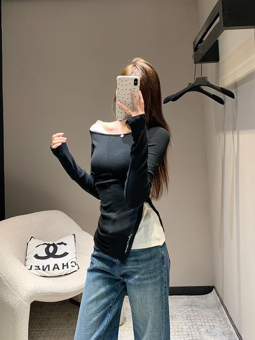 24Fw秋冬新款不规则假两件长袖T恤（UY*） 商品图2