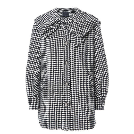 名媛千金小香风翻领衬衫式外套格纹大衣 商品图4