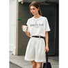 OLrain欧芮儿米白色T恤女春季2025新款休闲百搭宽松字母印花短袖 商品缩略图3