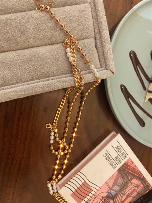 LHWINDSOR 复古间珠长链盖茨比风格毛衣链双层叠加choker多种戴法 商品图7