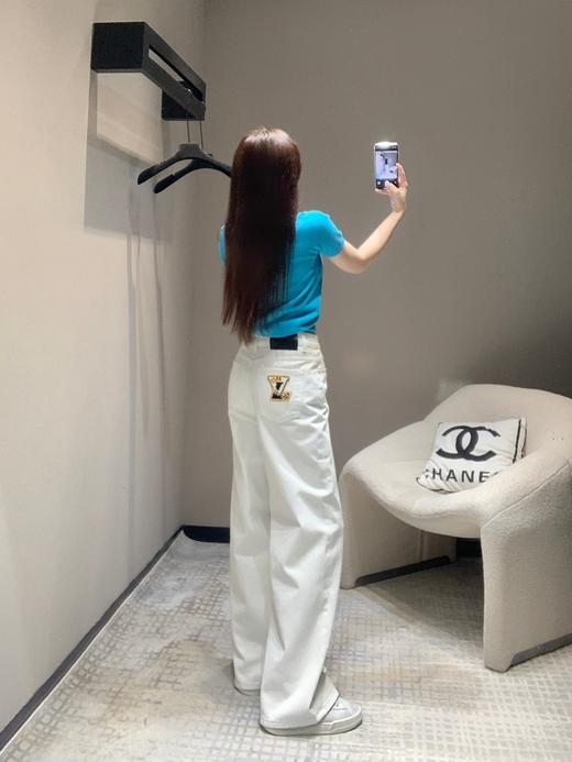 驴家24Fw秋冬新款刺绣万能白色直筒牛仔长裤（UY*ML) 商品图5