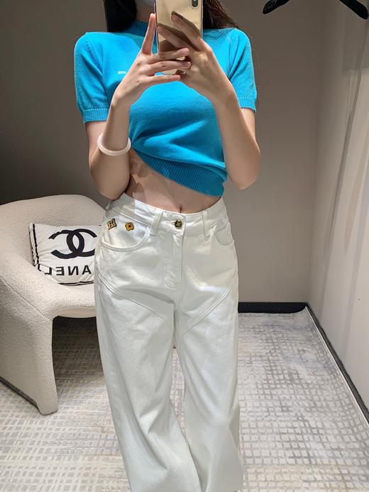 驴家24Fw秋冬新款刺绣万能白色直筒牛仔长裤（UY*ML) 商品图3