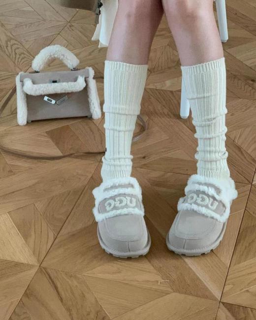 UGG雪地靴平底刺绣拖鞋毛绒半拖（UX*XR） 商品图10