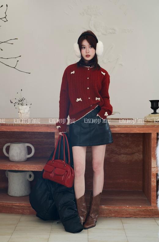 【门店同款】ENJOY冬季漂亮朋友麻花蝴蝶结开衫 160350430 商品图0