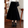 鹿向南《黑曜石》丝绒半身裙女秋冬新款法式收腰显瘦a字蛋糕裙子 商品缩略图1