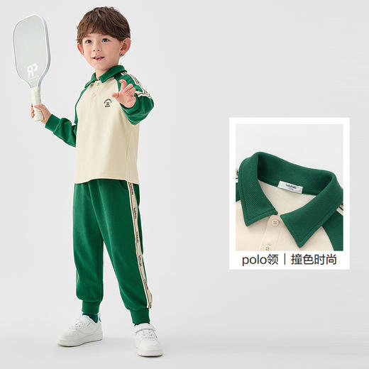 巴拉巴拉童装儿童套装男童女童长袖春秋季2025新款宝宝翻领卫衣潮 商品图3