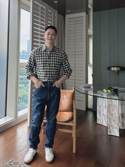 【顺丰包邮】13826 【Lor* piano同款】 牦牛绒（藏地软黄金)男士绿色格子polo领衬衣 1009 商品图3