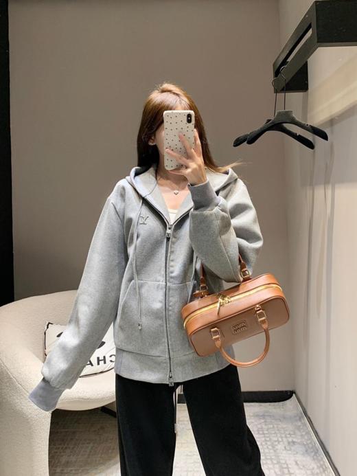 驴家24Fw秋冬新品灰色拉链连帽卫衣（U） 商品图0