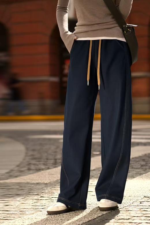 摩登牛仔镰刀神裤老钱风显瘦酷酷时髦加绒裤 商品图6