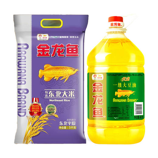 金龙鱼一级大豆油4L+特选东北大米5kg 商品图0