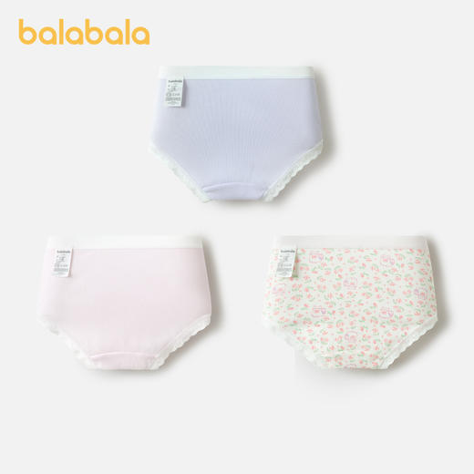 巴拉巴拉女童内裤棉a类儿童三角短裤子亲肤中大童小童宝宝三条装 商品图2
