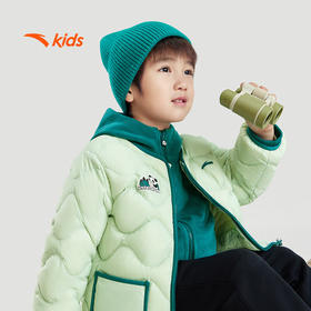 安踏儿童男小童两件套2024冬保暖儿童防水抗寒连帽两件套352449623