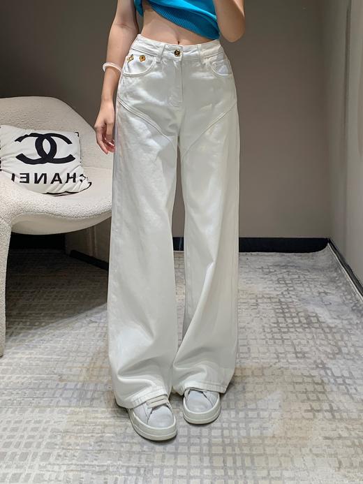 驴家24Fw秋冬新款刺绣万能白色直筒牛仔长裤（UY*ML) 商品图6