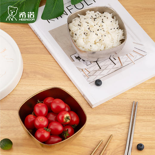 【纯钛筷子/碗】希诺纯钛饭碗筷子夫妻家用餐具高档结婚回礼双人情侣碗筷礼盒套装 商品图2