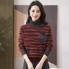 CC-101-35470秋冬季新款时尚条纹毛衣女洋气减龄半高领针织打底衫宽松上衣 商品缩略图3