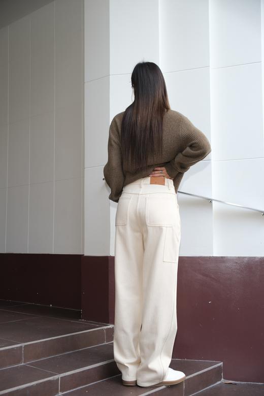 LP家新款单品米色牛仔裤低饱和度的米色系穿搭（UY*NICE） 商品图4