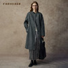 Famecoco范可儿文艺气质高级羊驼毛无领大衣FAC8AQ005 商品缩略图0