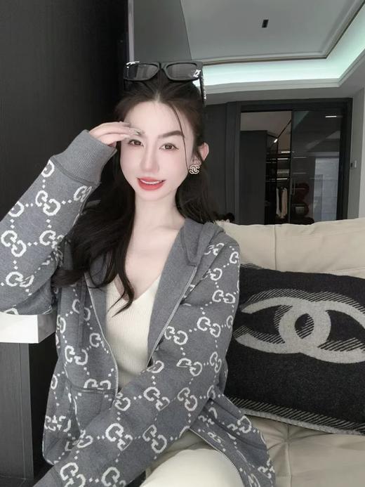 G家 24双面GG羊毛连帽外套定织美利奴羊毛纱线男女同款（DY） 商品图12