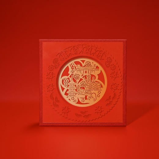 羽诗制造出品 鼓乐迎福剪纸灯非遗剪纸中国鼓艺术挂饰夜灯礼盒套装 商品图4