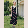 OLrain欧芮儿黑色碎花连衣裙女春季2025年新款法式玫瑰印花吊带裙 商品缩略图1