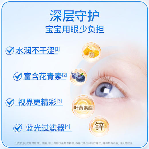 Doppel Herz  双心儿童叶黄素护眼片蓝莓原装进口咀嚼片 商品图3