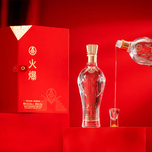 【五粮液·限定签名版 下单即赠酒具一套】| 火爆52°浓香型系列 口感细腻 酒花绵密饱满 （500ml*2瓶） 商品图0