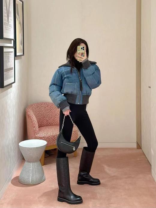 驴家24FW秋冬滑雪系列新款高领重工水洗短款牛仔羽绒服外套（UY*DQJB） 商品图2