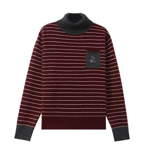 CC-101-35470秋冬季新款时尚条纹毛衣女洋气减龄半高领针织打底衫宽松上衣 商品图4