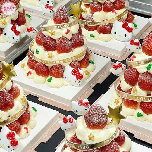 【圣诞新款】Hello Kitty草莓塔蛋糕  一层又一层的新鲜草莓，简直不要太诱人 商品图3