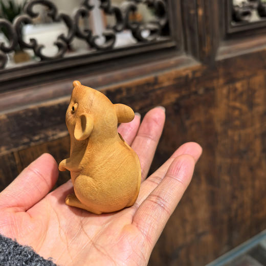 新款小老鼠°黄杨摆件 商品图1