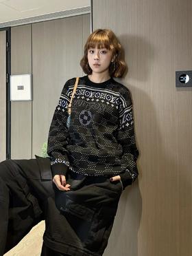 驴家秋冬穿搭logo花纹标识封神毛衣男女同款（UY*DY）