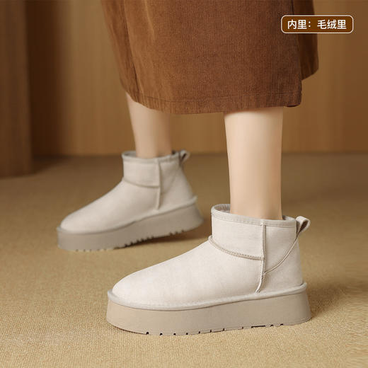 D：Fuse/迪芙斯百搭舒适保暖雪地靴女2024秋冬季新款厚底洋气短靴DF441189AM 商品图1