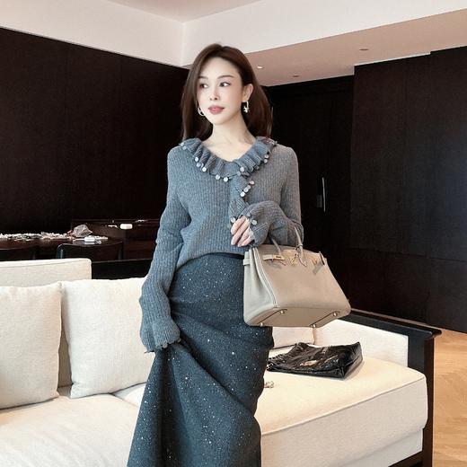 PIANAI冷小姐# 温柔系荷叶边羊毛毛衣 商品图3