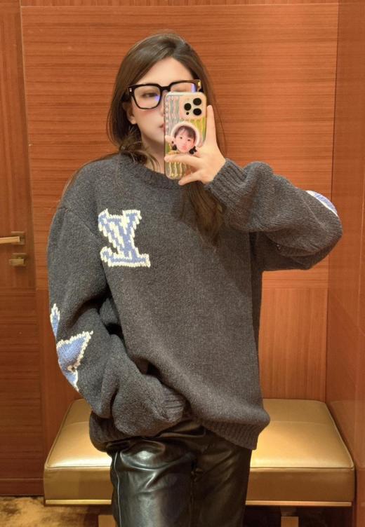 驴家2024FW秋冬新款Ski滑雪系列钩花圆领针织毛衣男女同款（U） 商品图3