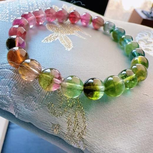 7mm-8mm单圈渐变西瓜碧玺手串 商品图1