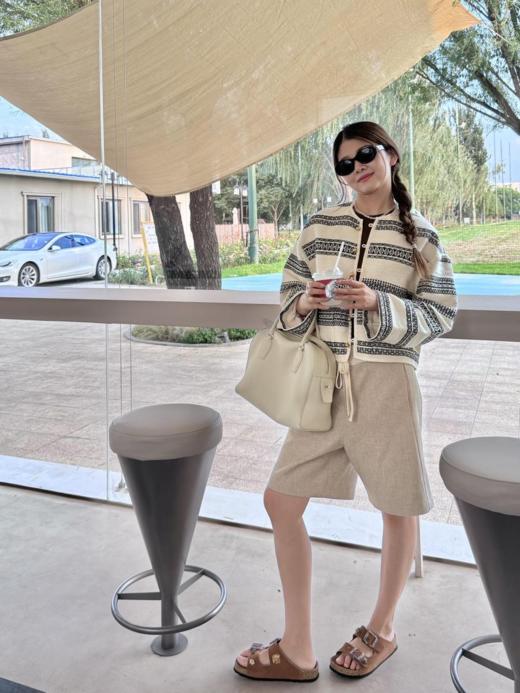 Celin*24Fw早秋新款粗花呢条纹开衫夹克外套（U） 商品图8