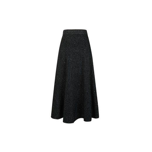 HeyDress珠片针织半身裙女冬季法式复古羊毛黑色a字优雅显瘦裙子 商品图4