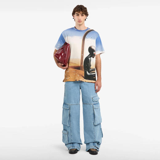 GCDS 男士 Creatures 数码图案印花棉质圆领短袖T恤 混色 A2CM2312JF309 商品图3