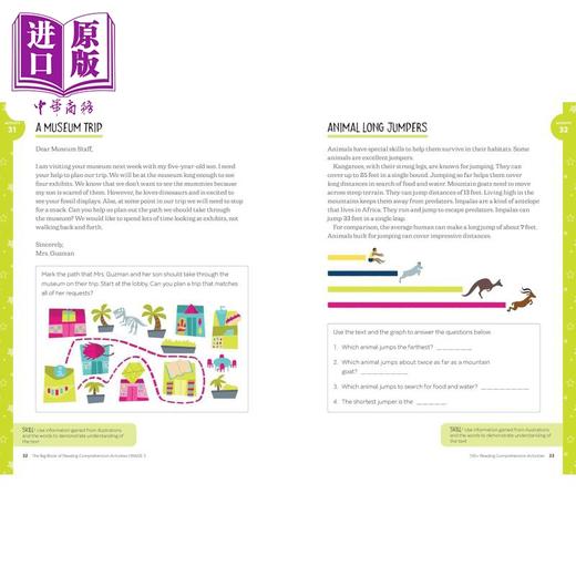 【中商原版】The Big Book of Reading Comprehension Activities, Grade 3 阅读理解活动大全书：三年级 商品图3