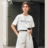 OLrain欧芮儿米白色T恤女春季2025新款休闲百搭宽松字母印花短袖 商品缩略图0