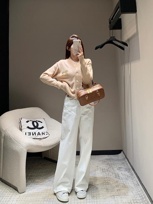 缪缪24FW秋冬新品珠钻字母logo长袖小开衫复古少女系风格（UY*DQJB) 商品图3