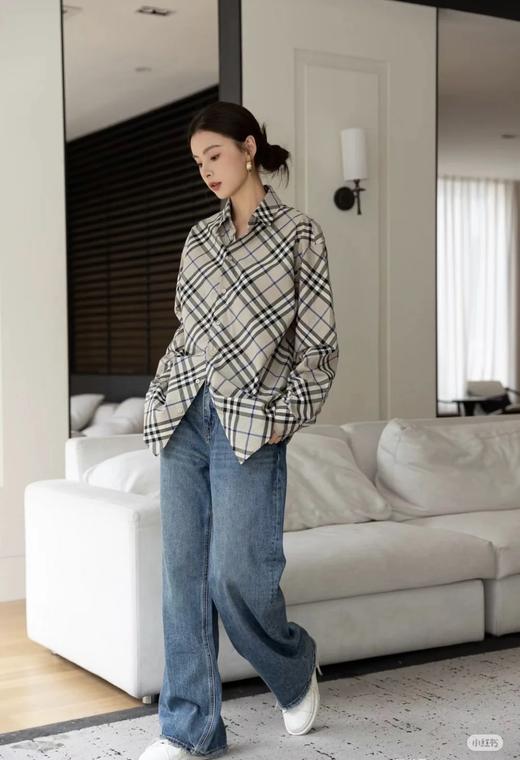 巴家 24ss新款秋冬格子对位衬衫男女同款（UY*BG） 商品图1